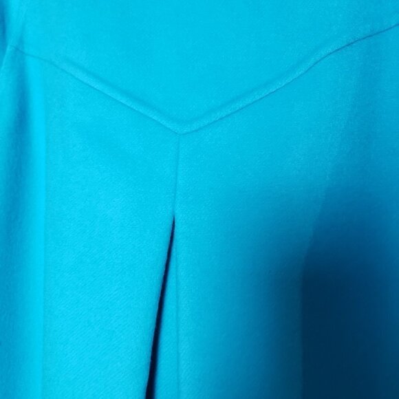 Averado Bessi Designer 100% Wool Coat Turquoise Blue NWT size 14 - Picture 8 of 14